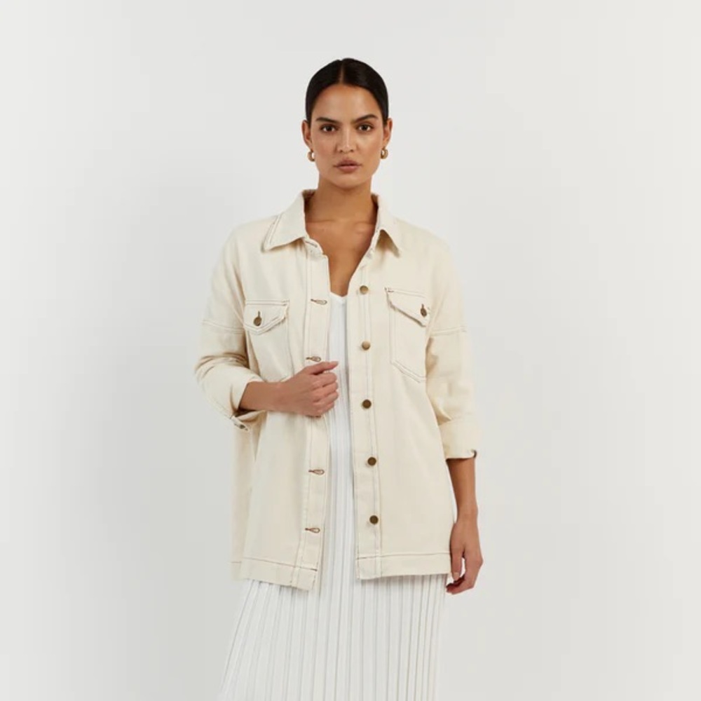 DISSH Peri cream oversized denim jacket size 4
